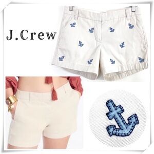 J.CREW Cactus Patch Cotton Bermuda Shorts in Off-White Size 4 CA#56445